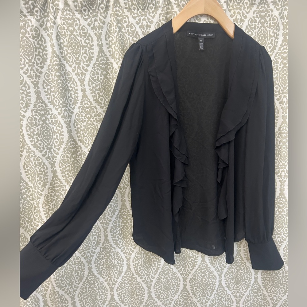 White House Black Market Charcoal Blouse